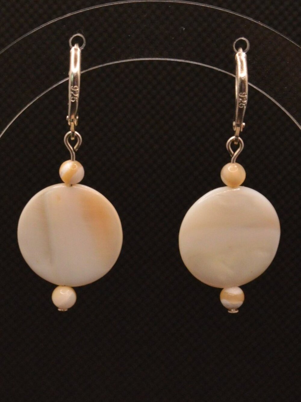 Shell coin Drop Earrings - Picture 2 of 9
